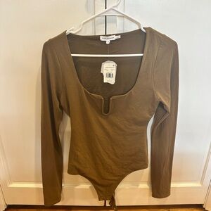 Good American U-Ring Long Sleeve Bodysuit Onesie